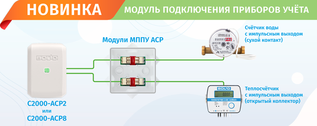 Компания «Болид» объявляет о начале поставок модуля «МППУ АСР» для подключения приборов учёта к регистраторам</br>«С2000-АСР2/АСР8».