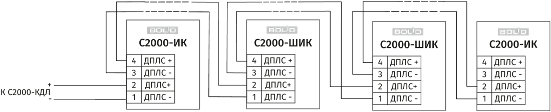 Схема кдл. Схема подключения дип-34а к с2000-КДЛ. Контроллер двухпроводной линии связи "с2000-КДЛ" схема подключения. КДЛ схема подключения ДПЛС. Дип 34а Болид схема подключения.