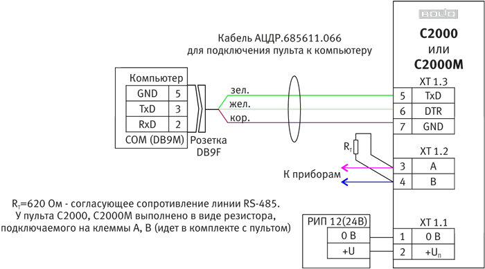 Схема подключения пульта тельфера
